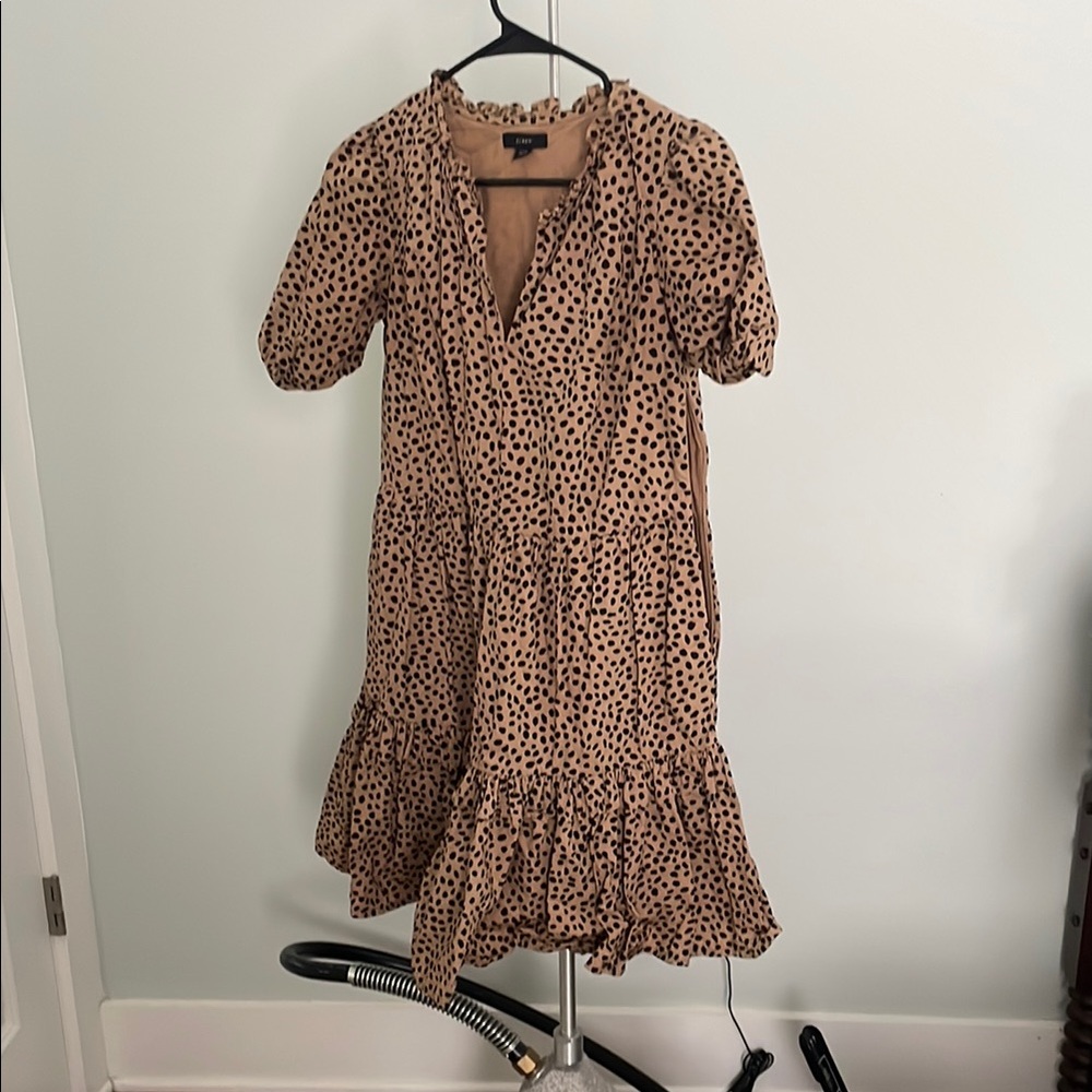 Leopard Print Puff Sleeve Dress